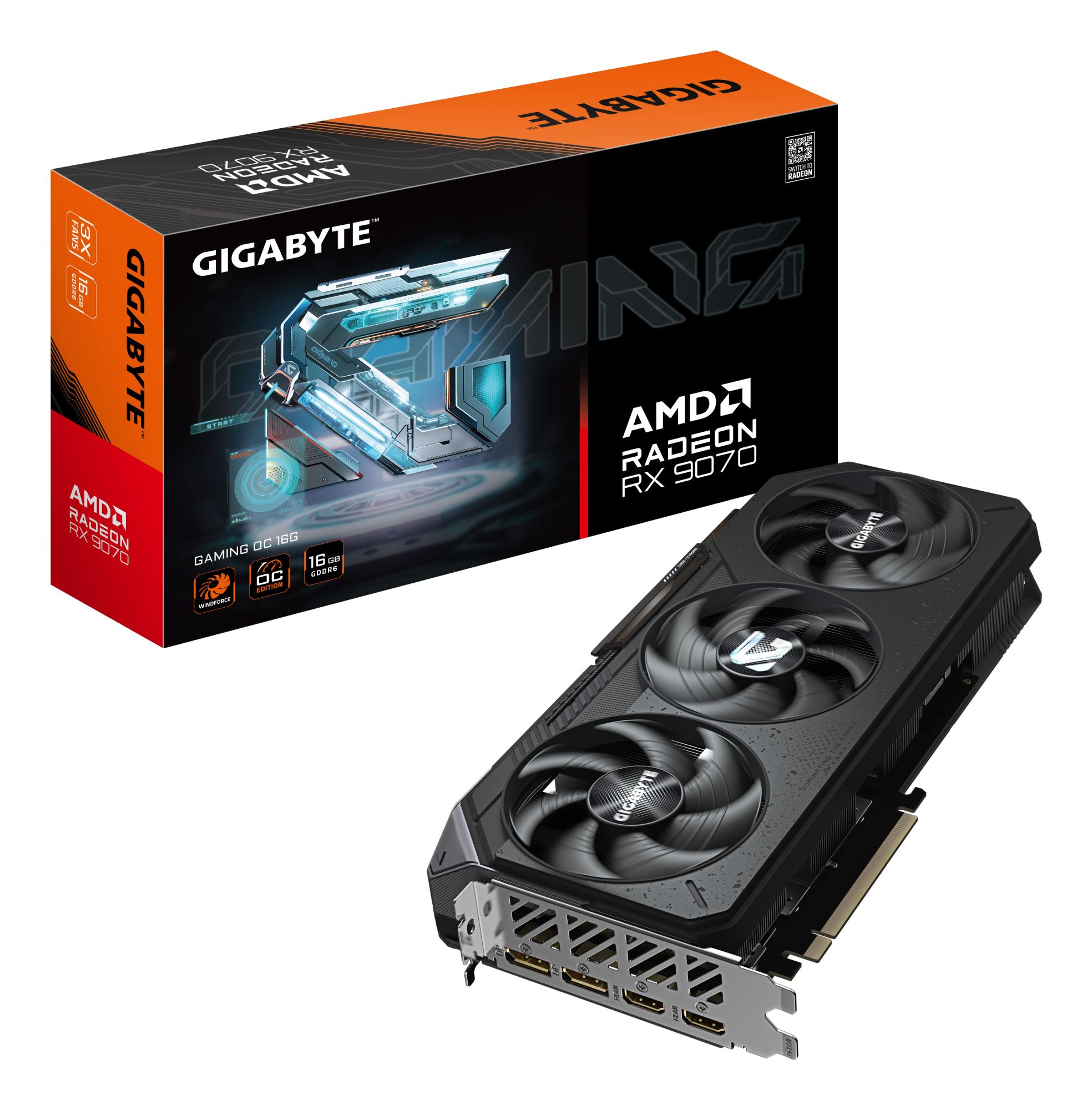 Graphics Card|GIGABYTE|AMD Radeon RX 9070|16 GB|GDDR6|256 bit|PCIE 5.0 16x|Triple slot Fansink|2xHDMI|2xDisplayPort|R9070GAMINGOC-16GD1.0