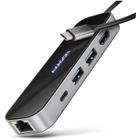 I/O HUB USB-C 6IN1/GLASS 0.2M HMC-6GLN AXAGON