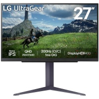 LCD Monitor|LG|27"|Panel IPS|2560x1440|16:9|180Hz|1 ms|Pivot|Height adjustable|Tilt|Colour Black|27GS85Q-B