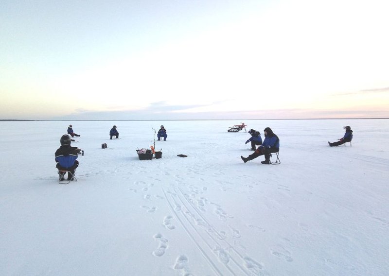 Ice fishing game in Germany